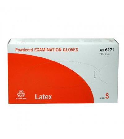 EVERCARE Powdered examination gloves latex size S 100 pcs.
