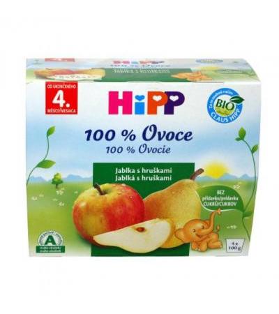 HIPP FRUIT 100% BIO Apples with pears 4x 100g