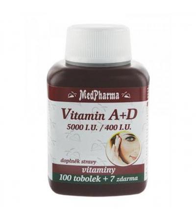 MedPharma VITAMIN A+D 5000 I.U./400 I.U. 100 capsules + 7 FOR FREE