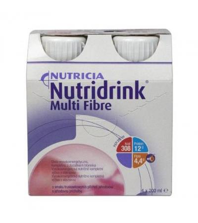 NUTRIDRINK MULTI FIBRE with strawberry flavour 4x 200ml