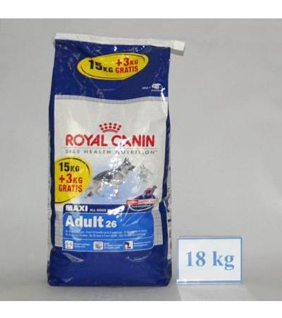 Royal Canin MAXI ADULT (all dogs 26-44kg) 15kg + 3kg FOR FREE