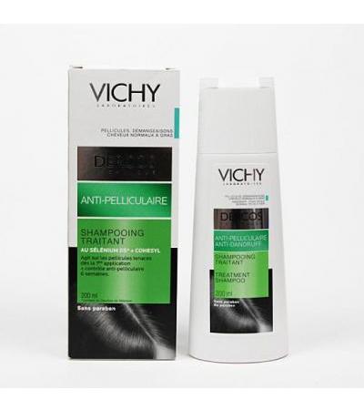 VICHY DERCOS SHAMPOOING TRAITANT ANTIPELLICULAIRE NORMALISANT anti-dandruff shampoo for normal to oily hair 200ml
