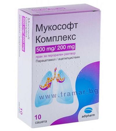 МУКОСОФТ КОМПЛЕКС саше 500 мг / 200 мг * 10