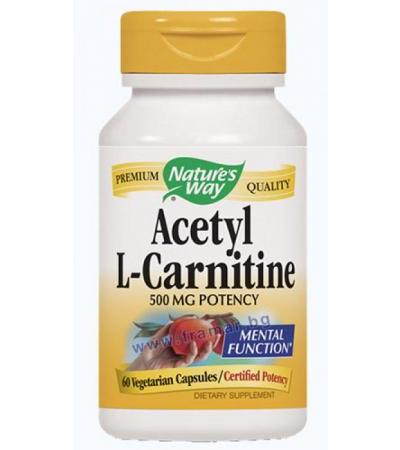 АЦЕТИЛ L - КАРНИТИН капсули 500 мг * 60 NATURE'S WAY