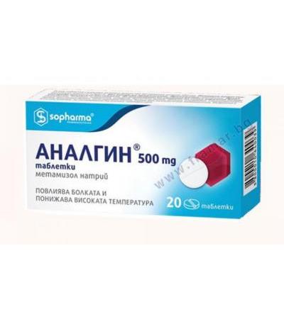 АНАЛГИН таблетки 500 мг * 20 СОФАРМА