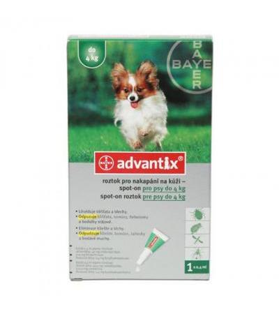 ADVANTIX spot on for dogs 1.5-4 kg ampoule 1x 0.4 ml a.u.v.