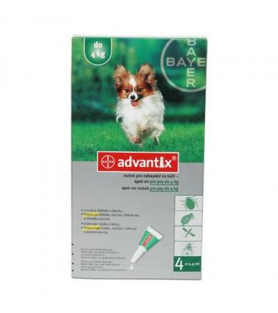 ADVANTIX spot on for dogs 1.5-4 kg ampoule 4x 0.4 ml a.u.v.