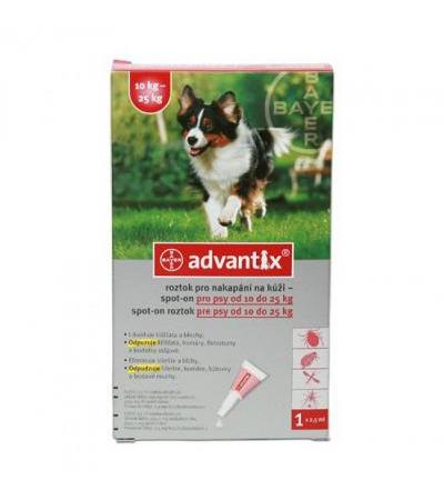 ADVANTIX spot on for dogs 10-25kg ampoule 1x 2.5ml a.u.v.