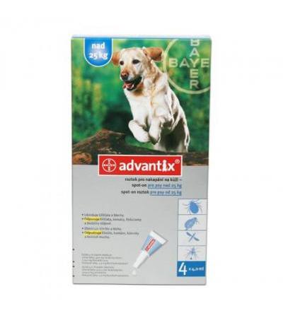 ADVANTIX spot on for dogs 25-40kg ampoule 4x 4ml a.u.v.