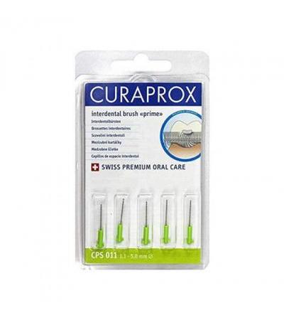 Curaprox CPS011 LIGHT GREEN 1,1mm PRIME REFILL interdental brush 5ks