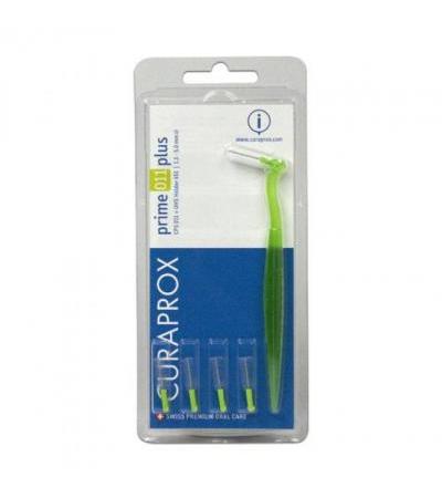 Curaprox CPS011 LIGHT GREEN prime PLUS interdental brush 5pcs with holder