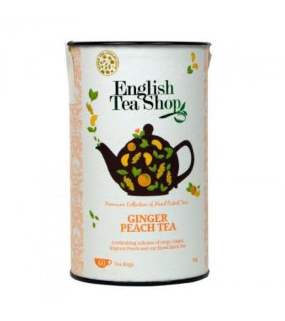 ENGLISH TEA SHOP Black tea with ginger and peach 60 sachets