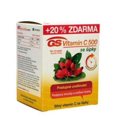 GS C Vitamin 500mg with rosehip tbl 50+10 FOR FREE