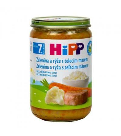 HIPP JUNIOR MENU BIO vegetables with rice and veal meat 220g