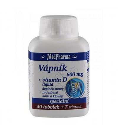 MedPharma CALCIUM 600mg + VITAMIN D liquid 30 capsules + 7 FOR FREE