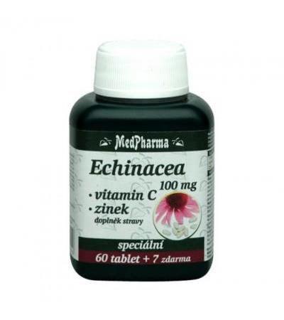 MedPharma ECHINACEA 100mg + C VITAMIN + ZINC 60 tablets + 7 FOR FREE