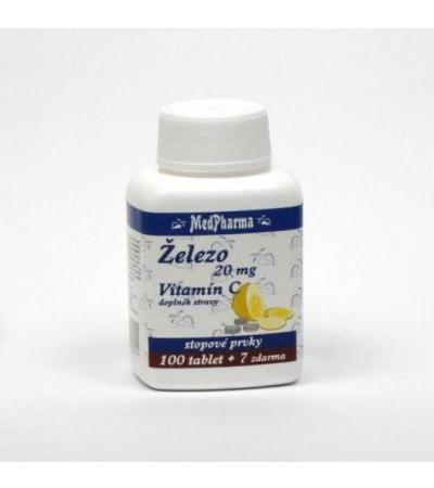 MedPharma Iron 20 mg + Vitamin C 100 tablets + 7 FOR FREE