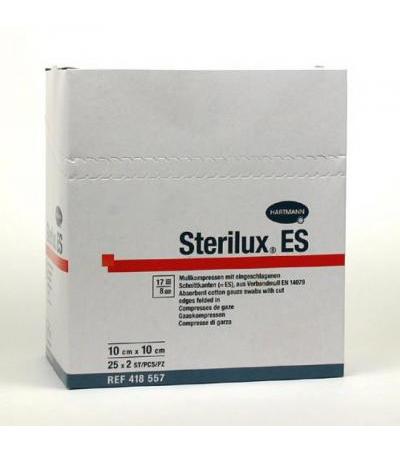STERILUX ES STERILE gauze compression bandages 10cm x 10cm 25x 2 pcs