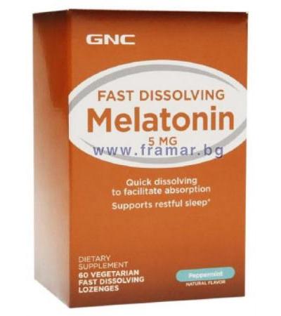 МЕЛАТОНИН сублингвална табл. 5 мг. * 60 GNC