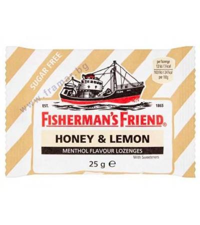 БОНБОНИ FISHERMAN'S FRIEND мед и лимон без захар 25 гр.
