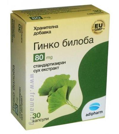 ГИНКО БИЛОБА капсули 80 мг * 30 АДИФАРМ