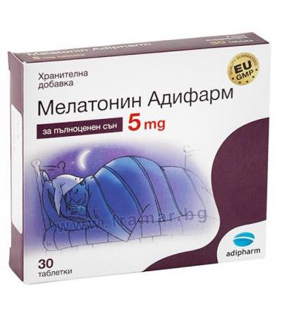 МЕЛАТОНИН таблетки 5 мг * 30 АДИФАРМ