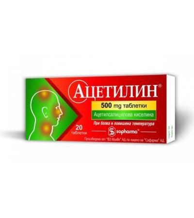 АЦЕТИЛИН таблетки 500 мг * 20 СОФАРМА