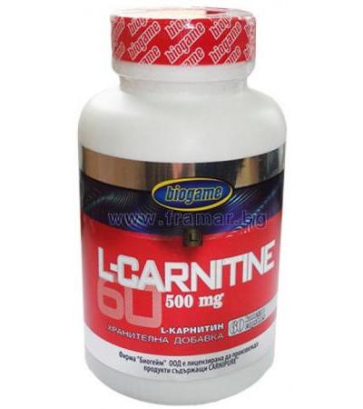 БИОГЕЙМ L - КАРНИТИН капсули 500 мг * 60